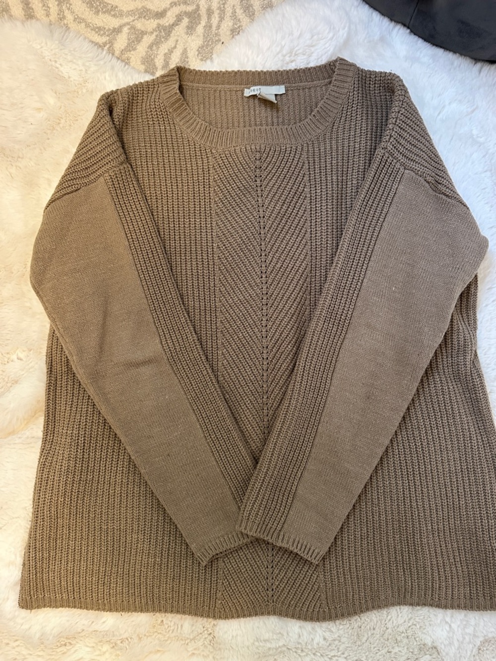 Kikit (Nordstrom brand) tan cable knit sweater, size large
